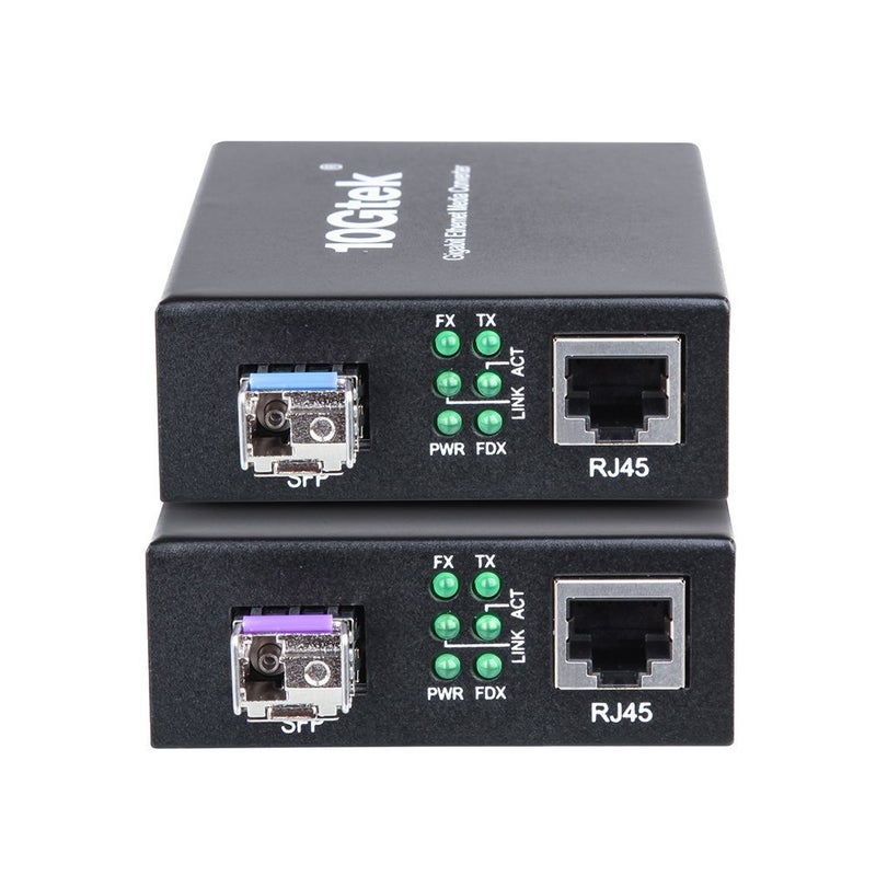 ipolex A Pair of Bidi Gigabit Single-Mode LC Fiber to Ethernet Media Converter, with BiDi SFP LX Module, 1310nm/1550nm, SMF, up to 20-KM, 1.25G Fiber Media Converter,1000Base-LX to 10/100/1000Base-TX - Image 2